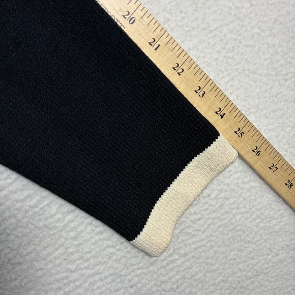 St John Sport Cardigan Women 6 Black Wool Vintage Shoulder Pad Prep Sweater USA - Picture 8 of 8